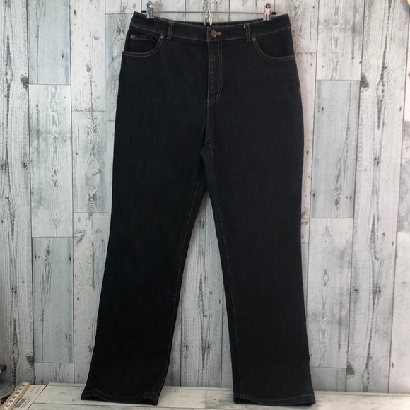 Ellen Tracy Straight Leg Dark Wash Jeans 8 - Picture 1 of 10